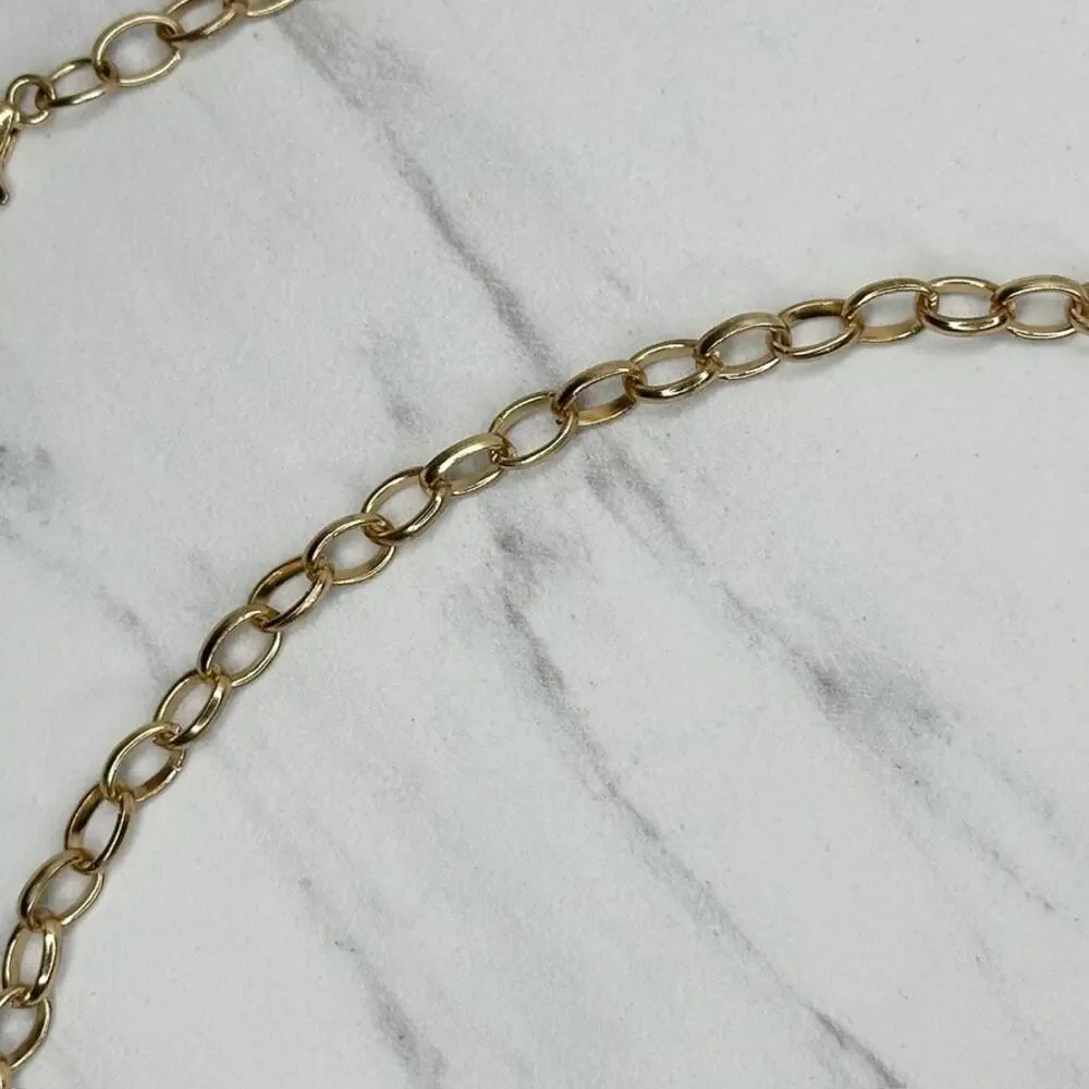 Adrienne Vittadini Gold Rhinestone Chain Link Belt One Size (OS) ✨